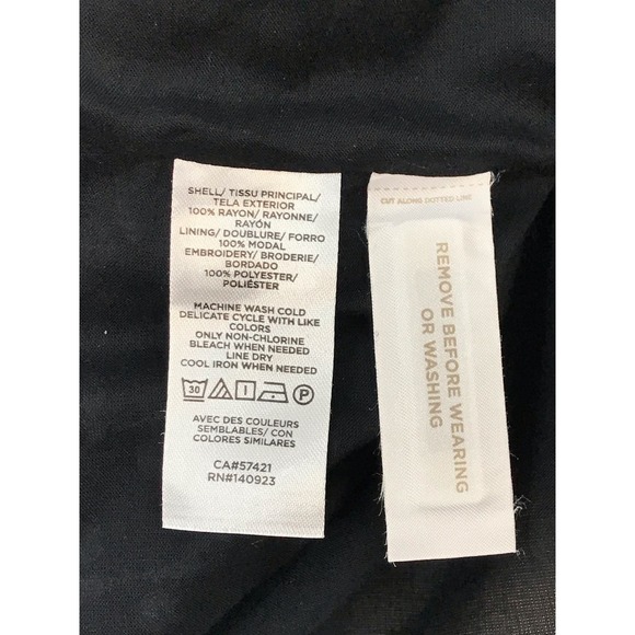 Ann Taylor Loft Black & White Eyelet Smocked Yoke Swing Dress Size Medium - Picture 8 of 11